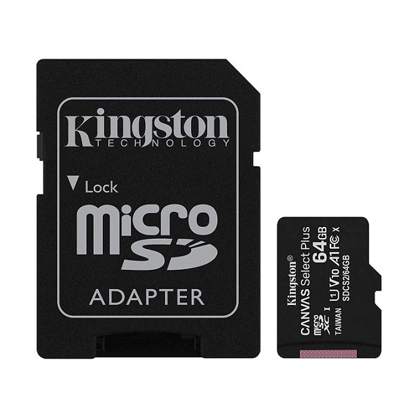 SDCS2/64GB/KINGSTONE 275 - microSD Card CL10 (Commodity)/64GB DataTraveler / Black / 64GB