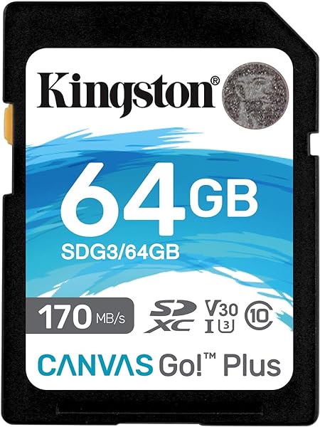 Kingstone 64Gb Sdxc Canvas Go Plus 170R C10 Uhs-I U3 V30