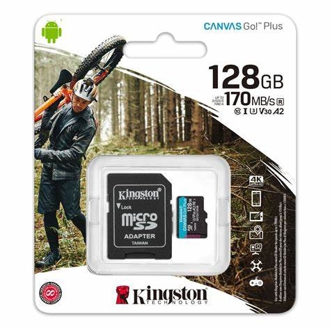 Kingstone 128Gb Sdxc Canvas Go Plus 170R C10 Uhs-I U3 V30