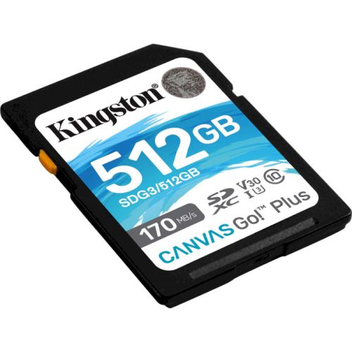 SDG3/512GB/KINGSTONE 512G SDXC GO PLUS 170R V3 DataTraveler / Black / 512GB