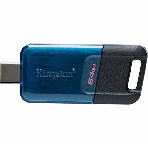 DT80M/64GB /Kingston 64GB DataTraveler 80 M 200MB/s USB-C 3.2 Gen 1,Black Flash USB / Black / 64GB