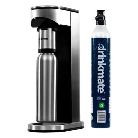 Drink Mate Lux Sparkling Water & Soda Machine, 0.7Lit, Stainless Steel