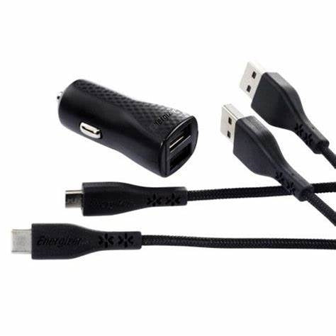 DC2BLCMM/ENERGIZER HARDCASE CAR CHARGER LW 2.4A 2USB CHARGER / Black / N/A