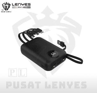 PX-140/LENYES Power Bank  PX-140 Macaron 10.000MAH Fast Charging Portable Real Capacity BLACK