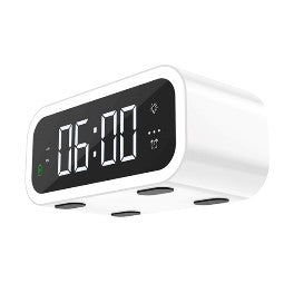 WI-W015/WIWU 15W WIRELESS CHARGER WITH DIGITAL ALARM CLOCK - WHITE 15 WATT