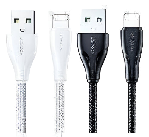 Joyroom Nylon Lightning Cable, 1.2M, White / Black