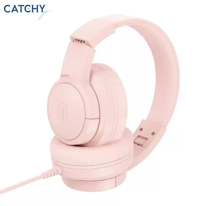 Wiwu Wired Foldable Over-Ear Headset, Pink