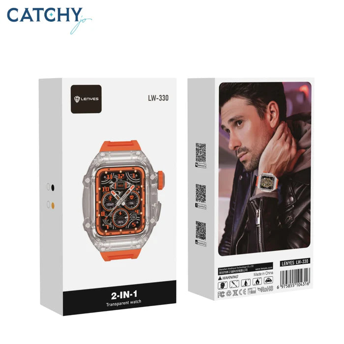 Lenyes Smart Watch 2 In 1, White Lenyes Smart Watch 2 In 1, White