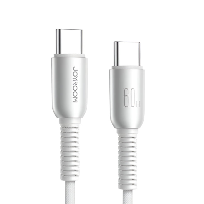 Joyroom Fast Charging Data Cable, Type C to Type C, 1.2Mm, 60Watts, White Joyroom Fast Charging Data Cable, Type C to Type C, 1.2Mm, 60Watts, White