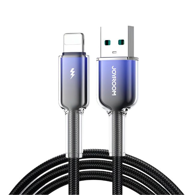 Joyroom Fast Charging Data Cable, USB A to Lightning, 1.2Mm, Crystal-Clear Joyroom Fast Charging Data Cable, USB A to Lightning, 1.2Mm, Crystal-Clear