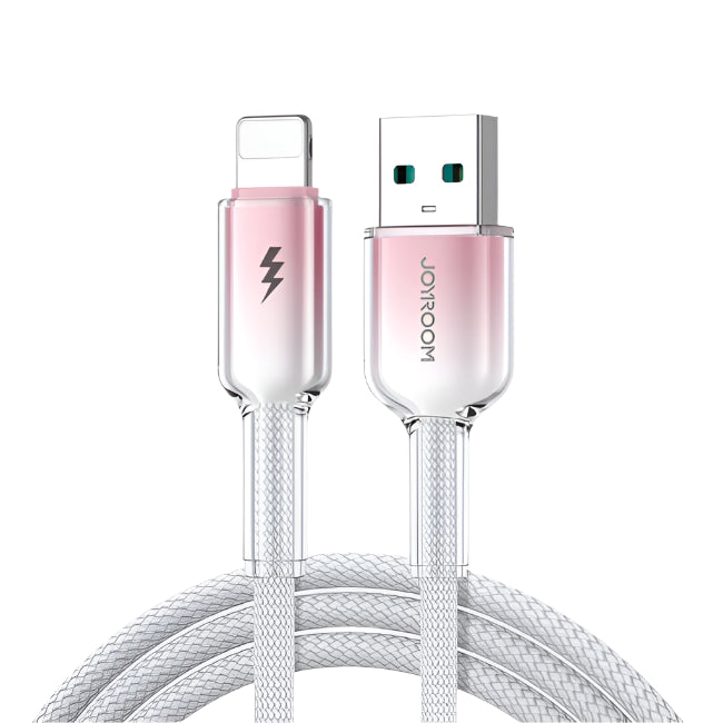 Joyroom Fast Charging Data Cable, USB A to Lightning, 1.2Mm, Crystal-Clear Joyroom Fast Charging Data Cable, USB A to Lightning, 1.2Mm, Crystal-Clear
