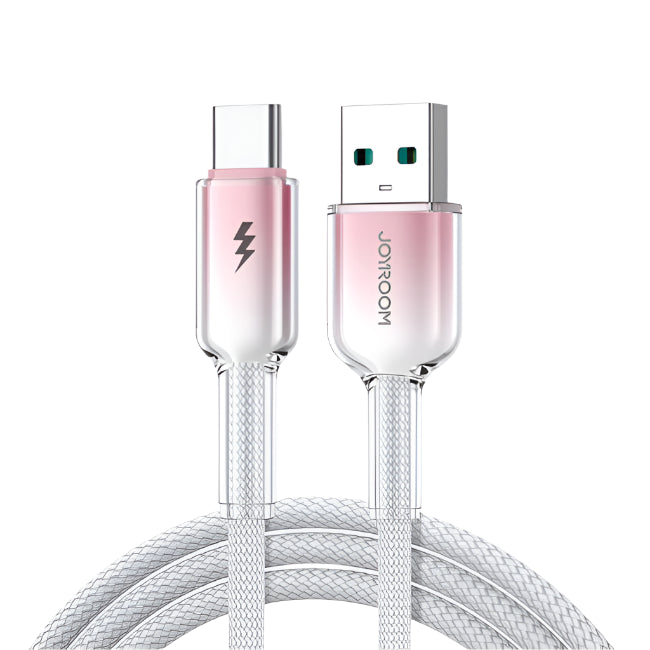 Joyroom Fast Charging Data Cable, Type C to Type C, 1.2Mm, 60Watts, Crystal Clear Joyroom Fast Charging Data Cable, Type C to Type C, 1.2Mm, 60Watts, Crystal Clear