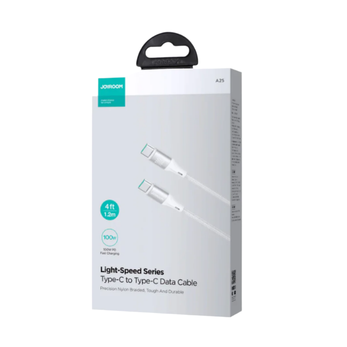 Joyroom Fast Charging Data Cable, Flash Charge Series, Type C to Type C, 1.2Mm, 100Watts, White Joyroom Fast Charging Data Cable, Flash Charge Series, Type C to Type C, 1.2Mm, 100Watts, White