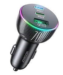 JR-CL26 (2PD+1USB) 70W /JOYROOM car charger DC 12-24V PD-1 Output: 5V=3A,9V=3A,12V=2.92A,15V= Total CHARGER / Black / N/A