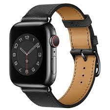 Attelage watch band-BLK/Wiwu Attleage Watchband Genuine Leather Band 42/44/45 Black Smart Watch / Black / Bluetooth