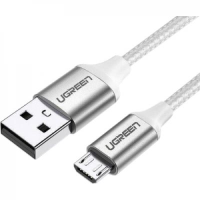 60153/UGREEN USB 2.0 A to Micro USB Cable Nickel Plating Aluminum Braid 2m Cable / Black / N/A