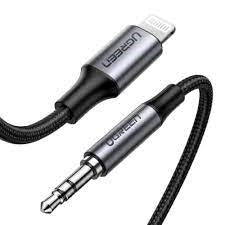 70509/UGREEN 70509 Lightning to 3.5mm Aux Cable with Braided 1m Cable / Black / N/A