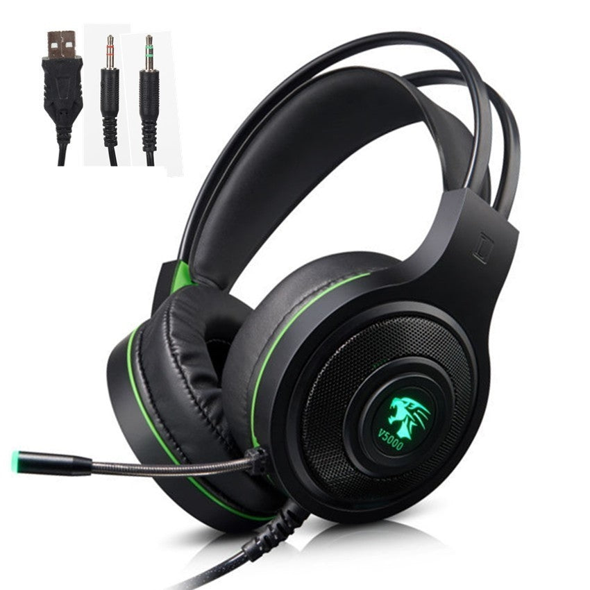 818279621617/ GAMING HEADSET V5000 3.5 +USB HEADPHONE / Black / Wired