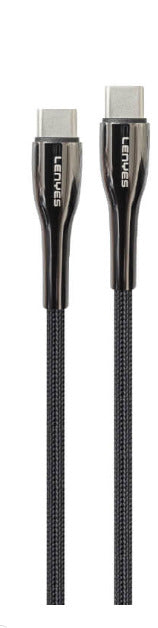 LC976 TC-I /LENYES CABLE 3A/ 27W strong braided wire/100cm/Charge&Data PVC wire Cable / Black / N/A