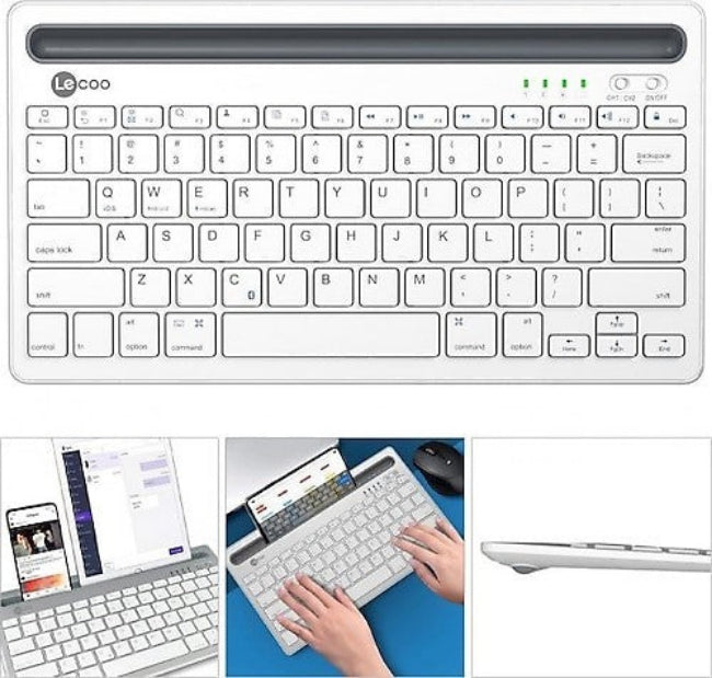 Lecoo Mini Bluetooth Rechargeable Keyboard, White