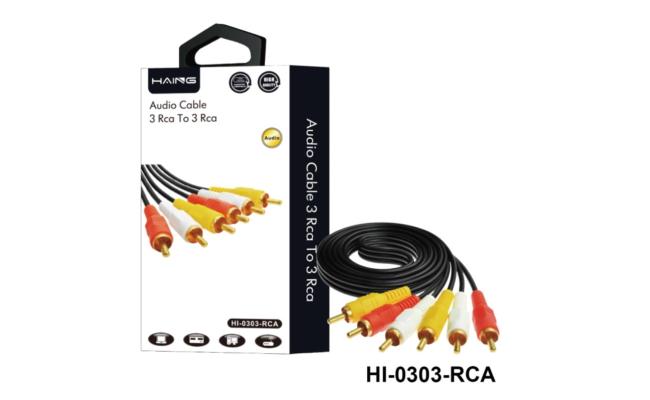 كيبل صوت HAING 3 RCA ذكر إلى 3 RCA ذكر، 1.5 متر