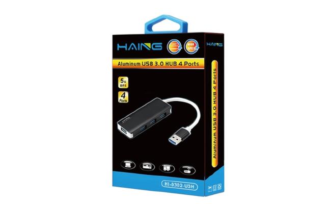 HAING High Speed Aluminium USB 3.0 Data Hub 4 Port