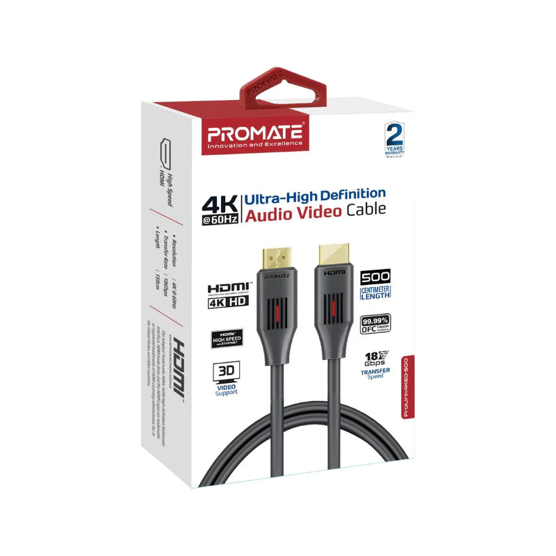 Promate HDMI Cable, 5M, Black Promate HDMI Cable, 5M, Black