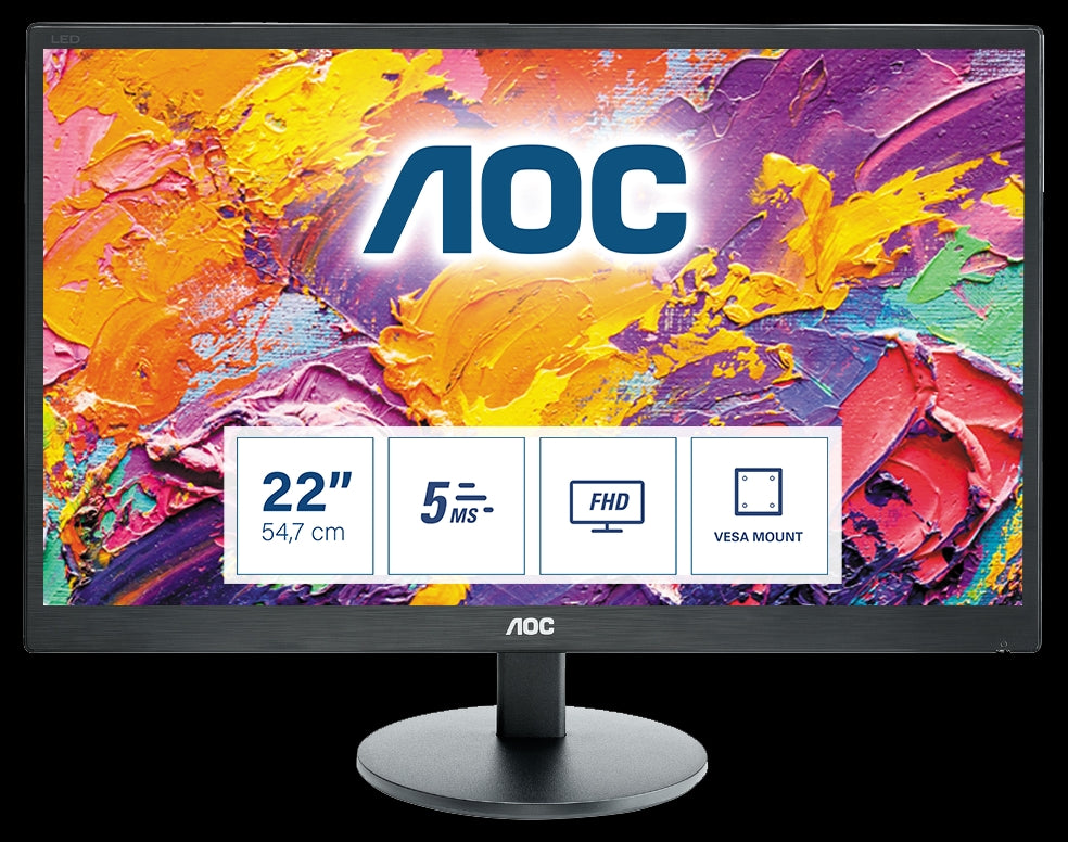 24B2XHM /AOC 24" MONITOR (VGA,HDMI) 1920X1080@75 Monitor / Black / 24 INCHES