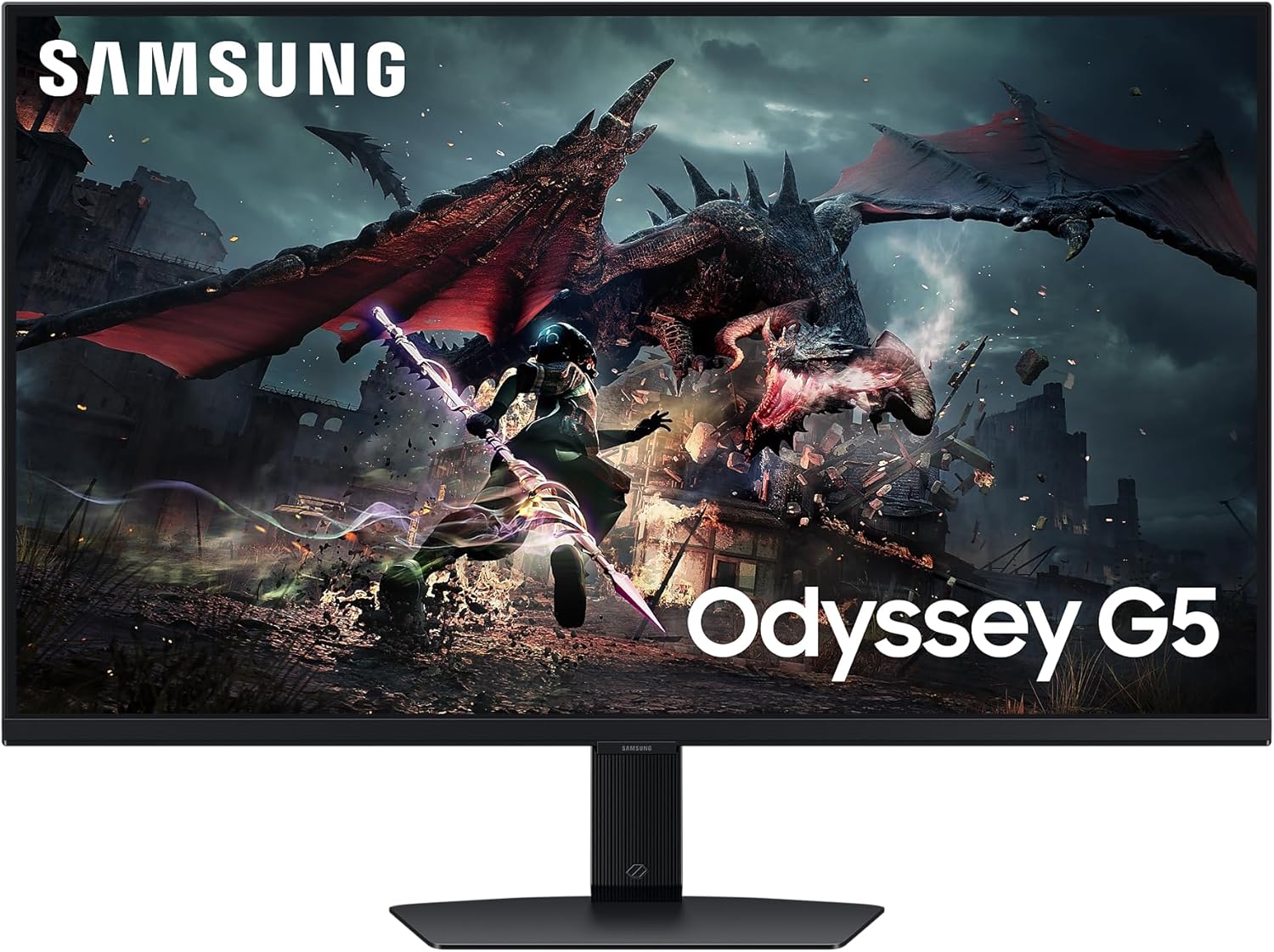 Samsung Gaming Monitor Odyssey G5 27Inch, Flat Monitor, IPS 2K 180Hz