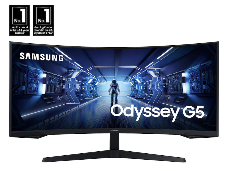 Samsung Gaming Monitor Odyssey G5 34Inch, Curved Monitor, HDR10