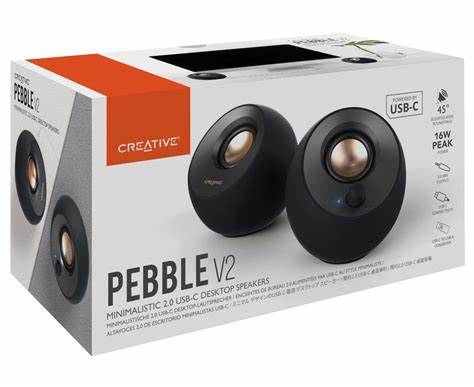 Pebble V2/Creative 2.0 USB Powered Desktop Speakers with USB-C Connectivity