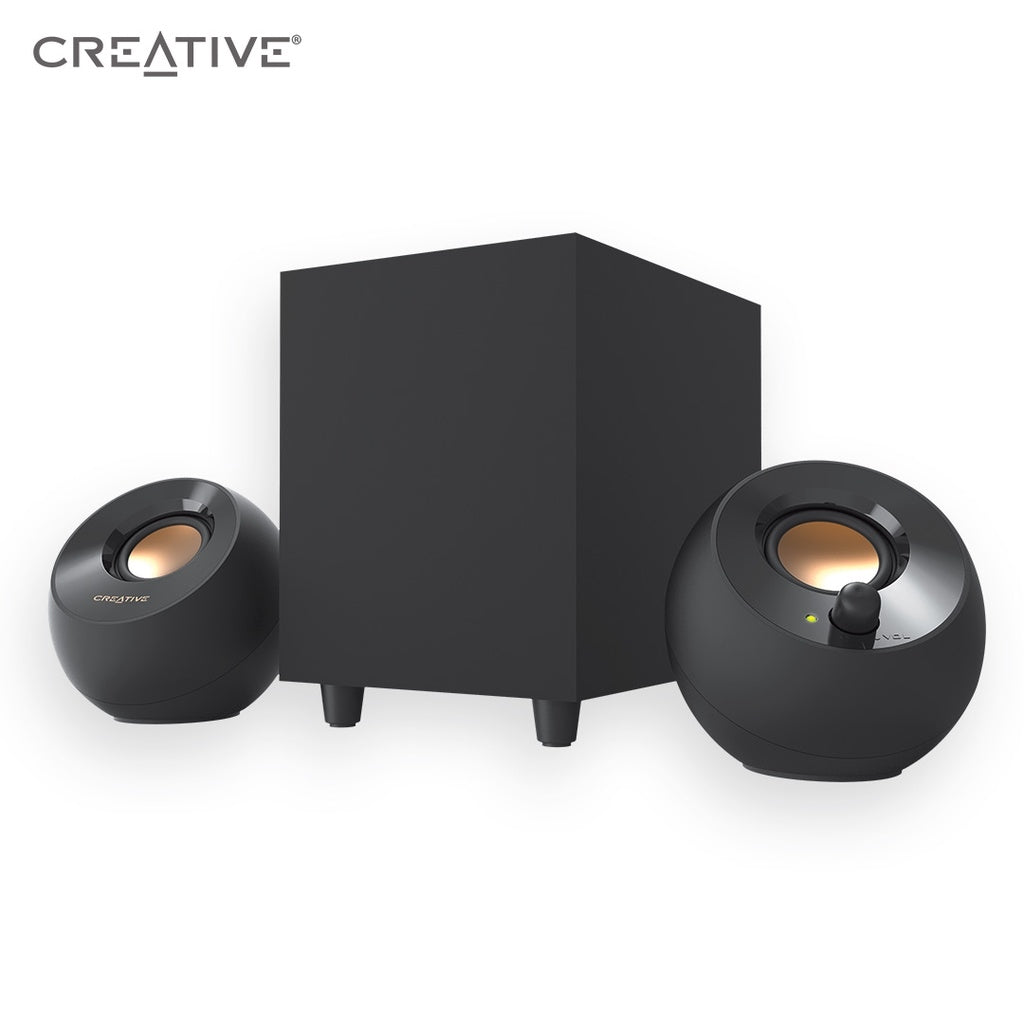 PEBBLE PLUS/CREATIVE PEBBLE PLUS 2.1 USB POWERED DESKTOP SPEAKERS FAR FIELD DRIVERS Speaker / Black / Wired