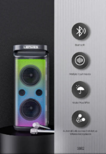 Lenyes Bluetooth Speaker, 200Watts, 6000Mah, Grey