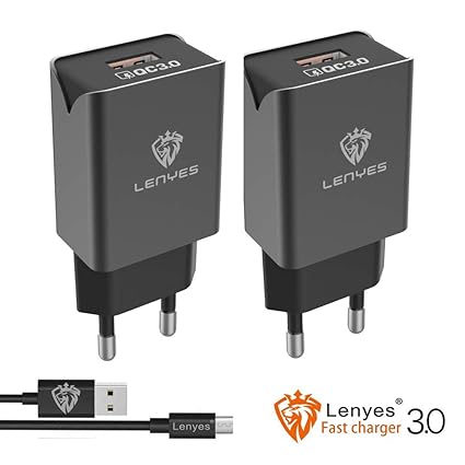 LCH086-1QC/LENYES LCH086+1QC FAST CHARGER 1PORT WITH CABLE Cable / Black / N/A