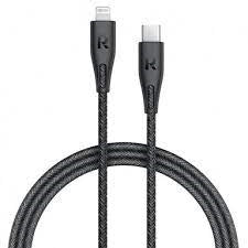 RP-CB1017 B/RAVPower RP-CB1017 Type-C to Lightning Cable 1.2m Nylon Color Braid Cable (Black) Type-C / Black / N/A