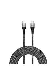 F15 1.5M/WIWU F15 100W CYCLONE PD FAST CHARGING DATA CABLE TYPE-C TO TYPE-C 1.5M - BLACK Fast Charging / Black / N/A