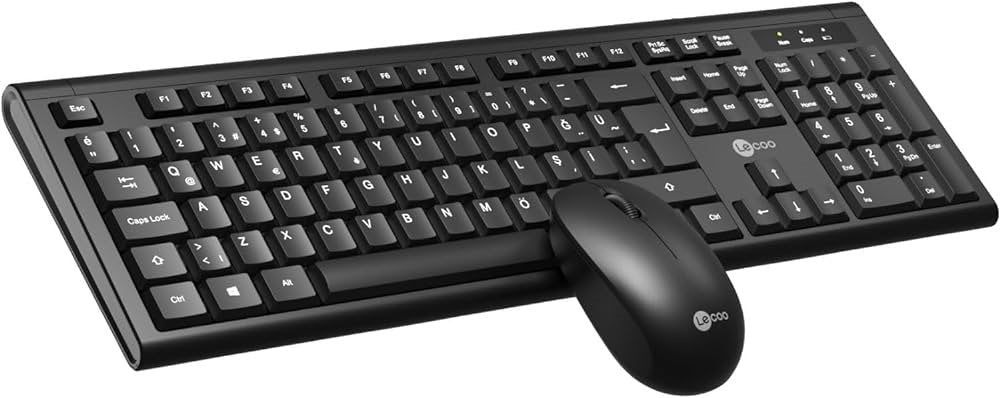 KW200/LECOO WIRELESS KEYBOARD+MOUSE WIRELESS KEYBOARD &MOUSE - 1200DPI MOUSE +SIMPILE DESIGN - BLACK BLACK