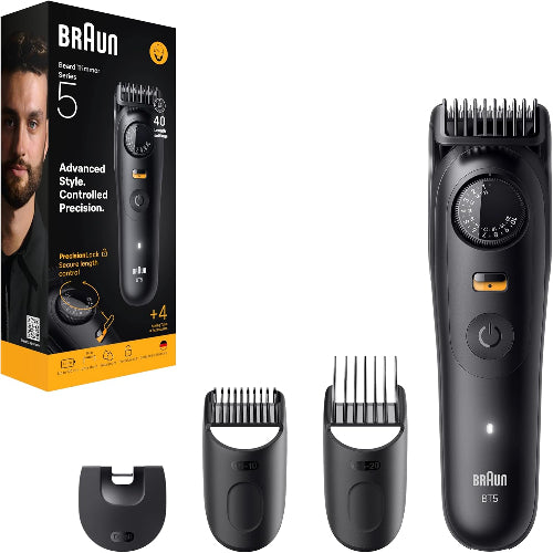 Braun Beard Trimmer, 120-Minute Battery Life, Black Braun Beard Trimmer, 120-Minute Battery Life, Black