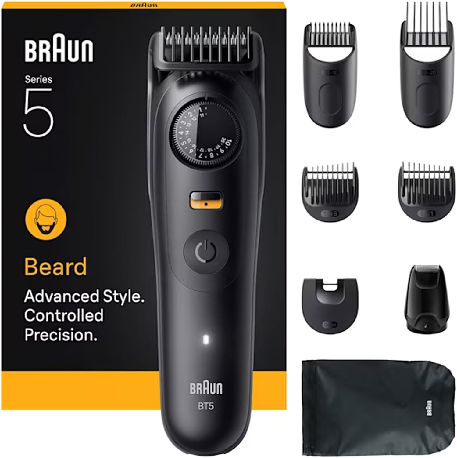 Braun Beard Trimmer, Waterproof, 138Gr, Black Braun Beard Trimmer, Waterproof, 138Gr, Black