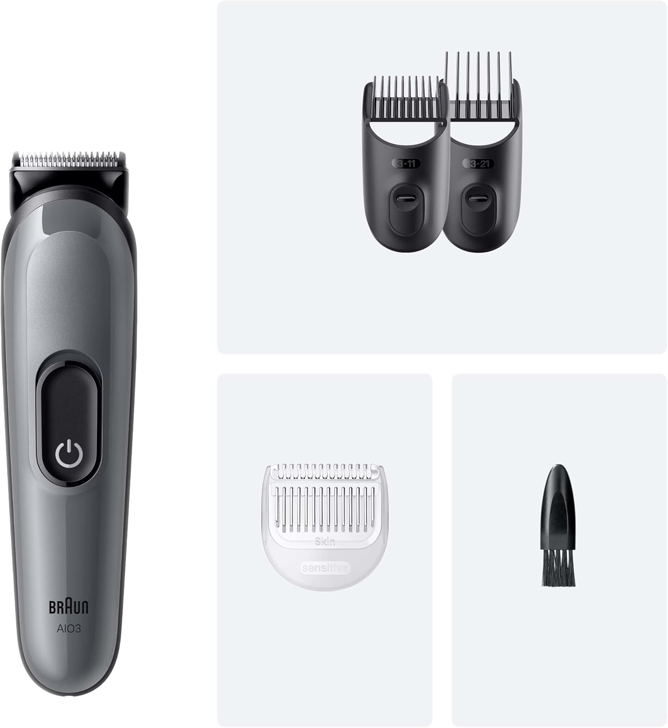 Braun 4in1 All-in-One Beard & Hair Kit, Easy & Fast Styling, Grey