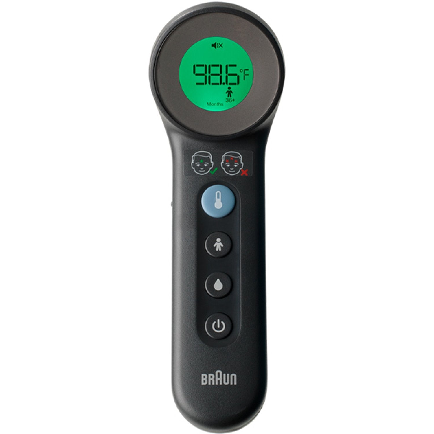 Braun Measures 3 in 1 Forehead, Food or Bath Temperature, Black