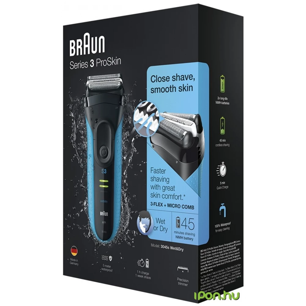 Braun Shaver Trimmer 45 Minutes, 5Minute Quick Charg, Blue & Black