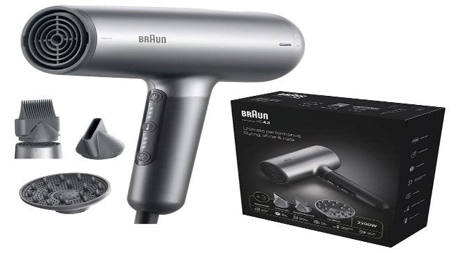 Braun Hair Dryer Htdc, Dryer Super Ionic, 3Speeds, 2200Watts, Grey Braun Hair Dryer Htdc, Dryer Super Ionic, 3Speeds, 2200Watts, Grey