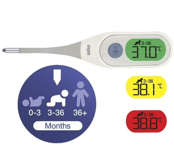 ميزان حرارة براون باللون الأبيض، تقنية Age Precision