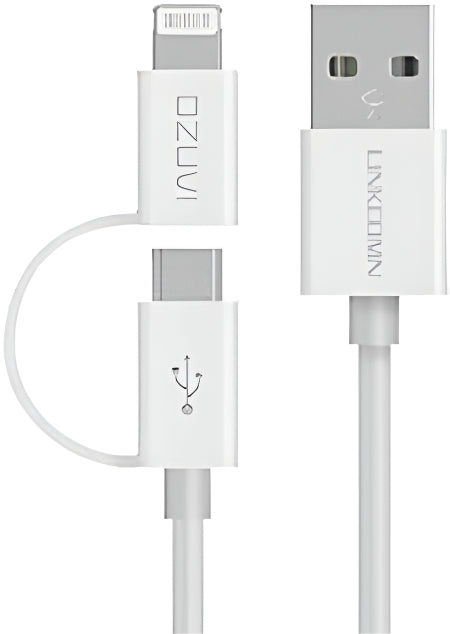Lincomn Usb Type A To Micro Usb / Lightning 2 In 1 Cable Mfi Certificated 1M Lincomn Usb Type A To Micro Usb / Lightning 2 In 1 Cable Mfi Certificated 1M