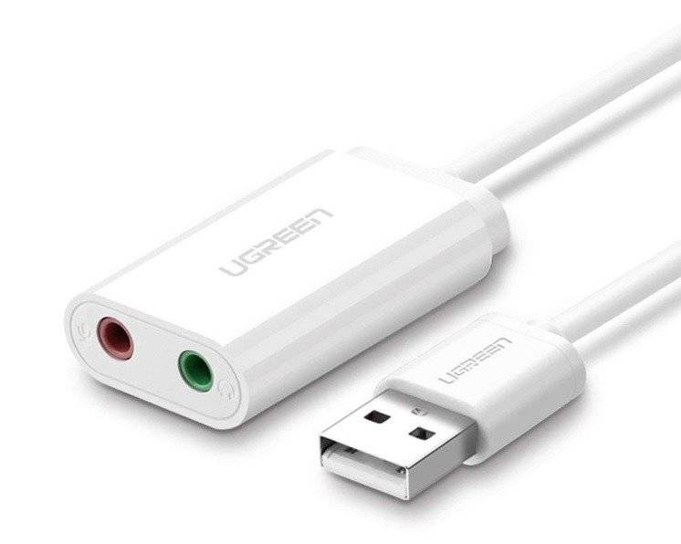 US205 / UGREEN USB 2.0 External Sound Adapter (White)-6957303831432 1 USB