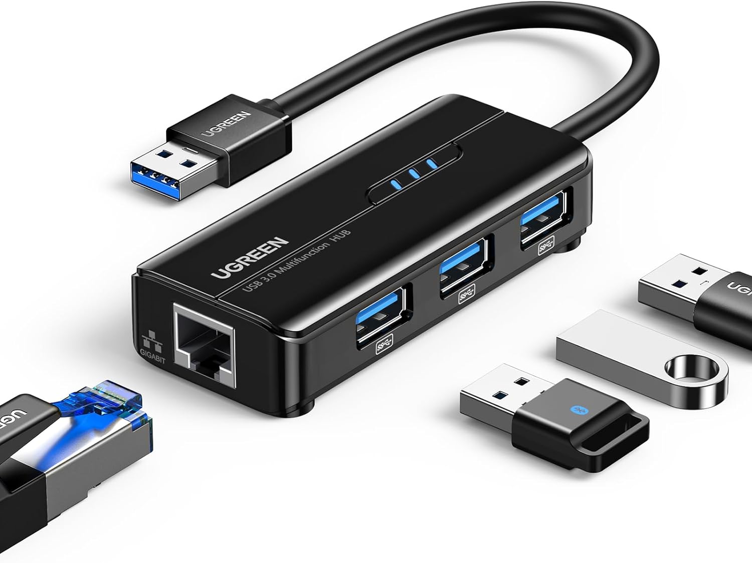 20265 / UGREEN USB 3.0 Hub with Gigabit Ethernet Adapter-6957303822652 1 USB