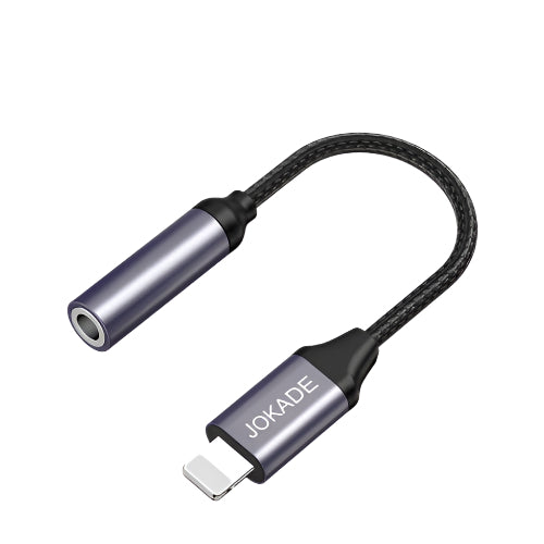 Jokade Adapter Aux to Lightning, 1.2M, Grey