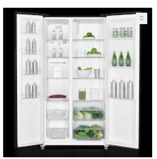 Metalux Side by Side Fridge A++, No Frost, 442Lit, Black Metalux Side by Side Fridge A++, No Frost, 442Lit, Black