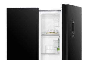 Metalux Side by Side Fridge A++, No Frost, 442Lit, Black